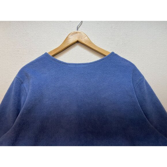 Croft & Barrow C&B Sport Womens Cardigan Sweater Sze 1X Blue Fleece Button Up - Picture 10 of 12